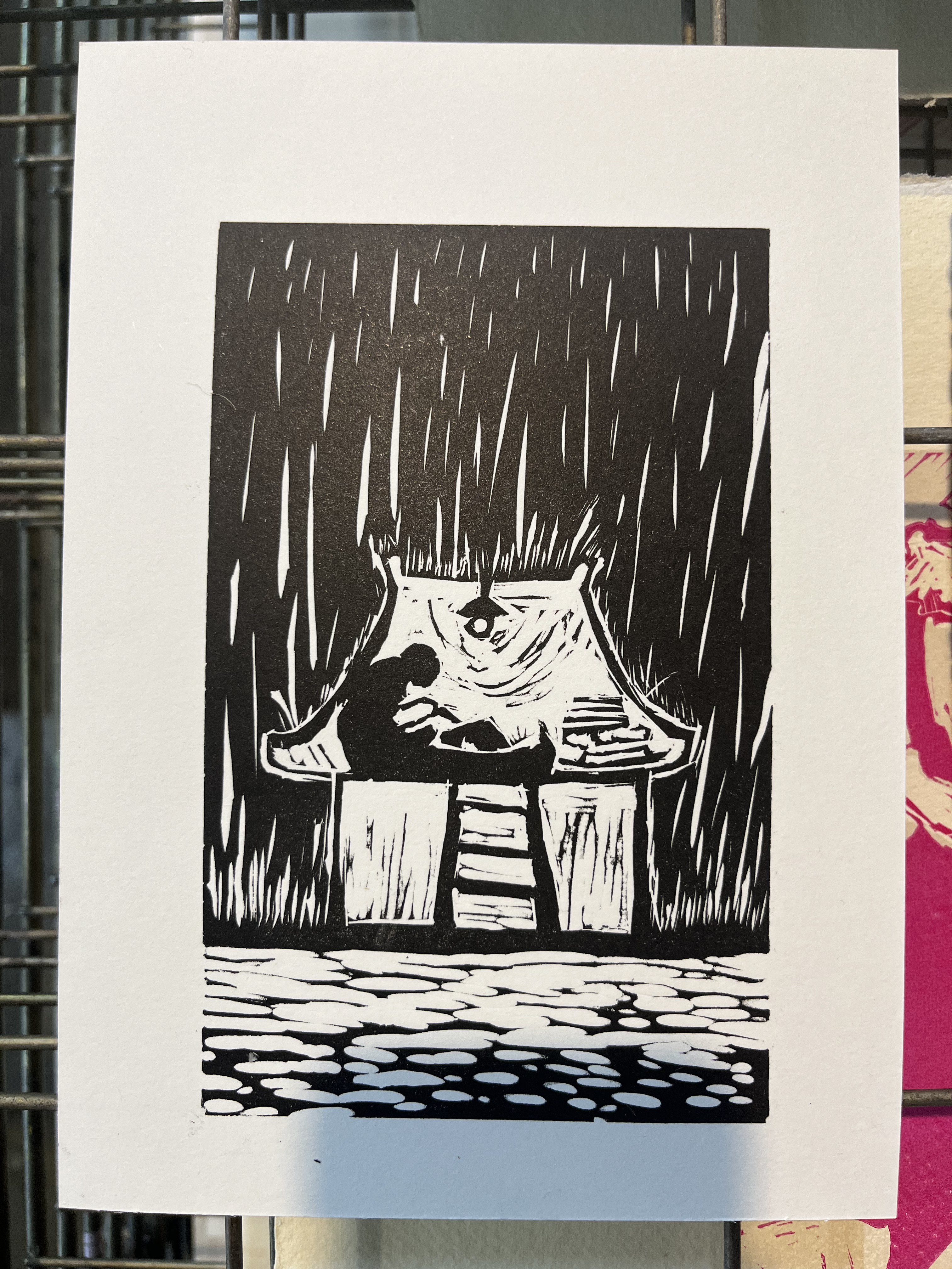 기억의 집 (리놀륨판화)