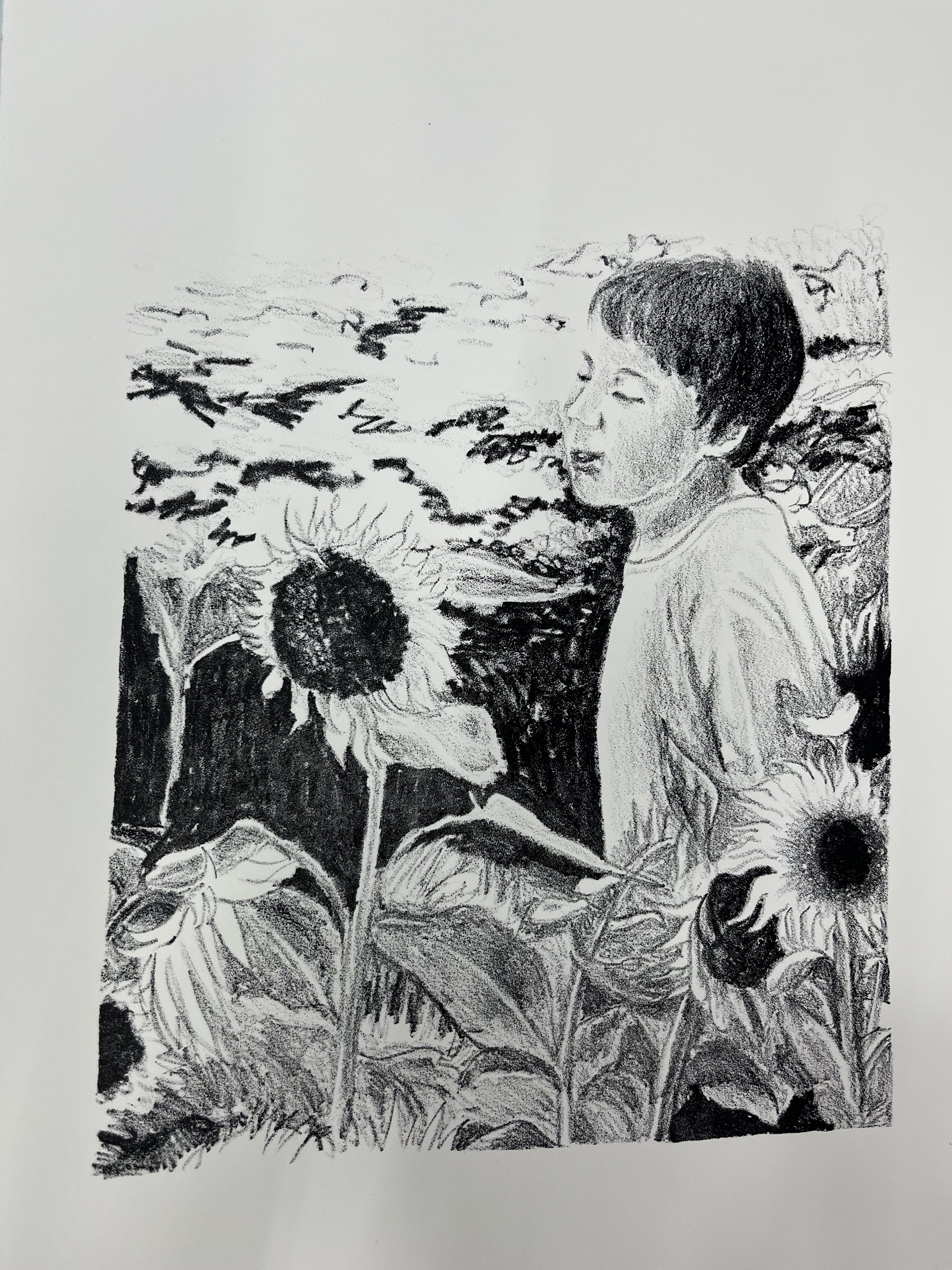 소년과 해바라기 (석판화)